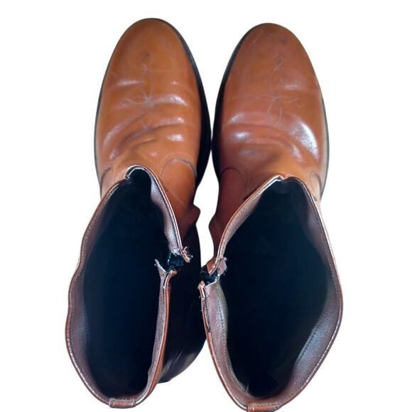 Vintage Hy-Test Tufgum Side-Zip Western Ankle Boots Brown Leather Men’s 10 XE - Picture 3 of 11